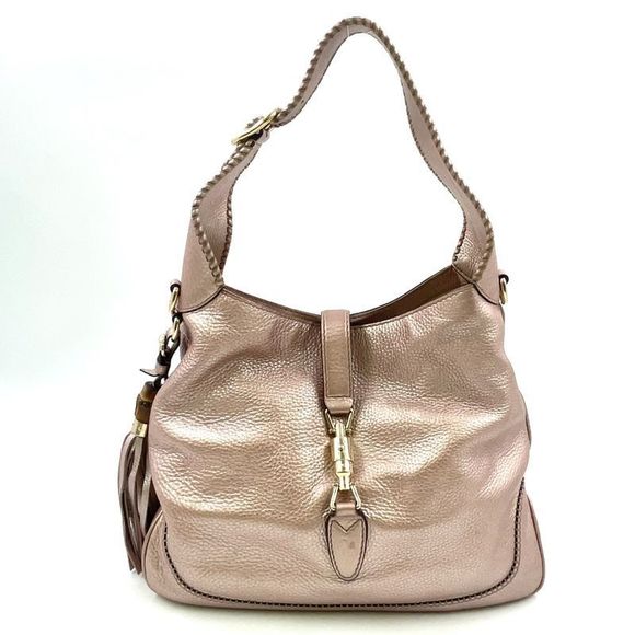 Gucci New Jackie 2WAY Leather Pink Shoulder Bag Gold - Picture 1 of 15